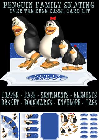 Penguin Skating Family Over the Edge Easel Kit
