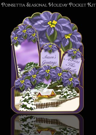 Christmas Pocket Kit with Scenery and Poinsettia
