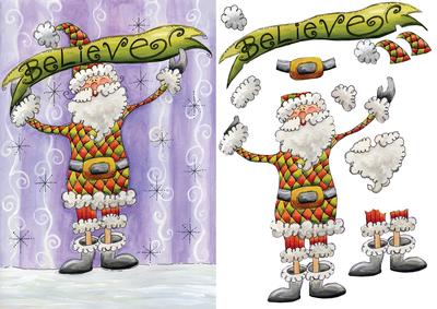 Modern Christmas Santa Step by Step