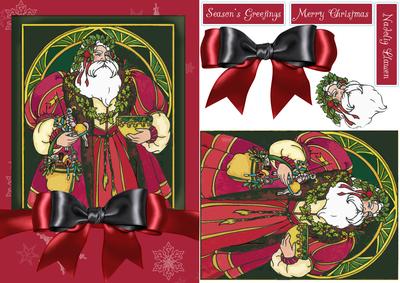 Retro Santa Quick Card with Bow
