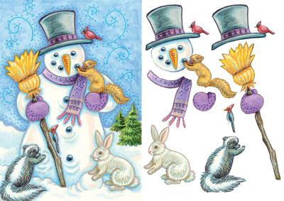 Snowman Quick Step by Step Card and Animals