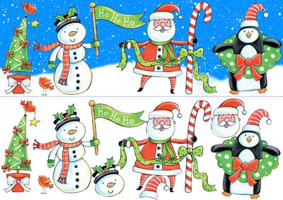 Fun Holiday Card with Santa and Friends