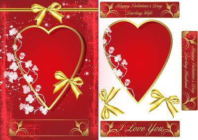 Valentine's Day Greeting Card with Sentiments