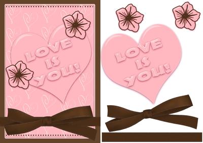 Valentine's Day Quick Card Pink and Brown