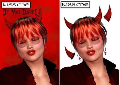 Modern Valentine Quick Card Kiss Me