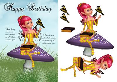 Cute Fairy Birthday Step by Step Card