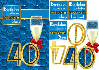 40th Birthday Celebration Greeting Card Step by Step