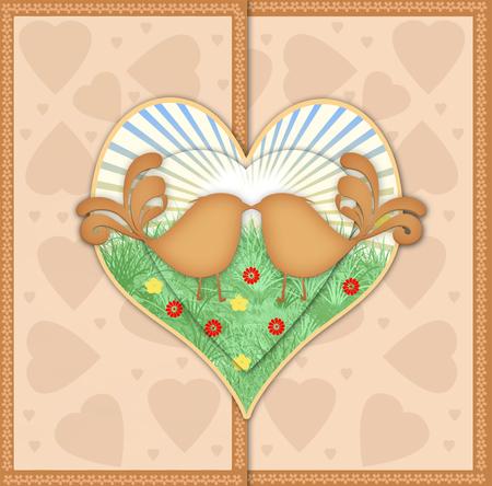 Cute Lovebirds Valentine's Day Greeting Card Kit