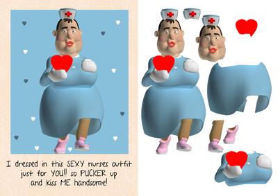 Sexy Nurses Outfit Fun Valentine's Day Card