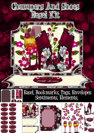 Champers and Shoes Birthday and More Easel Kit