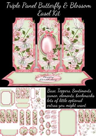Pretty Pink Triple Panel Easel Kit Butterflies & Blossom