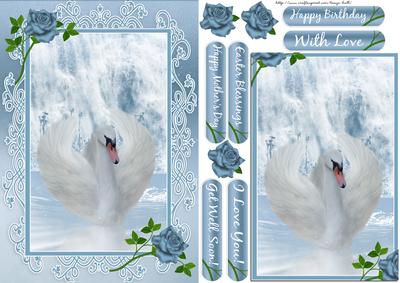 Fantasy Swan Greeting Card