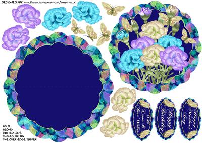 Floral and Butterfly Mixed Color Wobble Card