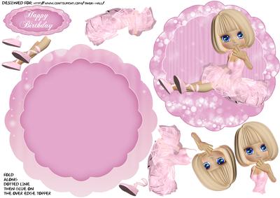 Cute Little Ballet Dancer Wobble Card