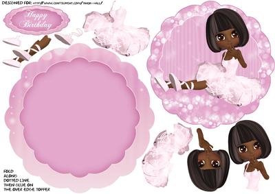 Cute African American Ballet Dancer in Pinks
