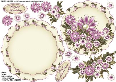 Wobble Card with Pinks and Creams