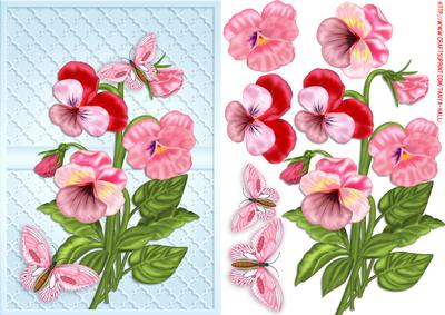 Faux Trellis Step by Step Pansy Greeting Card Front