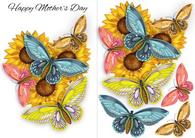 Mother's Day Card Step by Step Butterflies