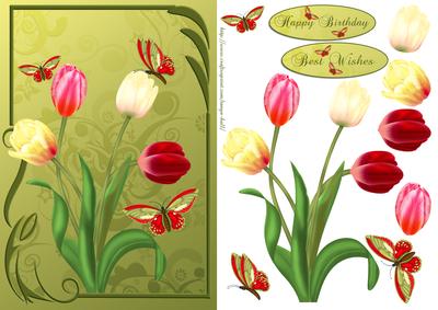 Spring Tulip Birthday Step by Step Quick Card