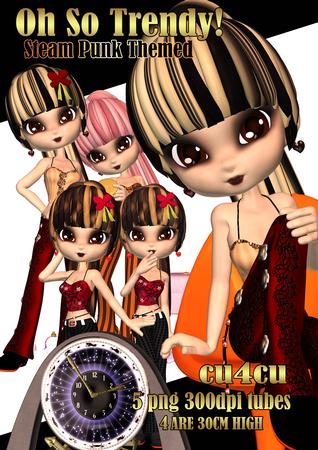 5 Steampunk Themed Cutie Pie Girls