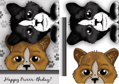 Double Trouble Cat Birthday Card Purrr-day