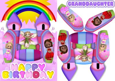 Girly Bouncy Castle Birthday Quick Card