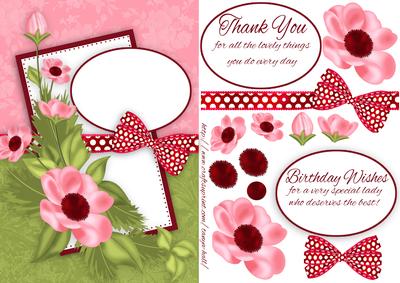 Floral Birthday or Thank You Step by Step Quick Card