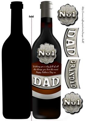 Large Father's Day Bottle Shape Card