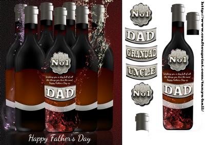 Father's Day Card with Wine Bottles