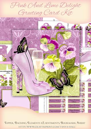 Pink and Lime Delight Greeting Card Kit