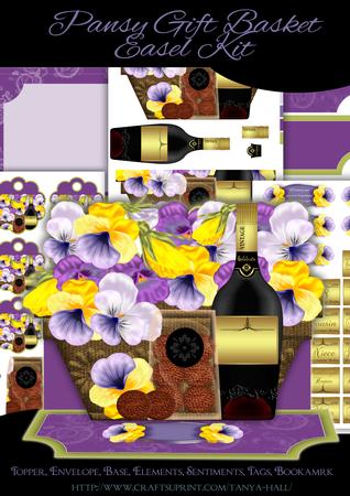 Pansy Gift Basket Easel Card Kit