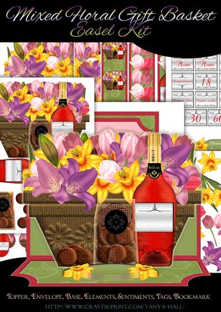 Mixed Bouquet Gift Basket Easel Card