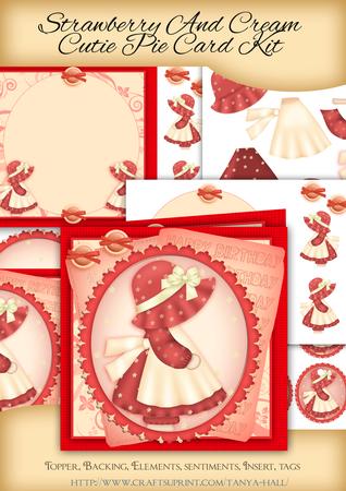 Cute Card Kit Strawberry and Cream Cutie Pie