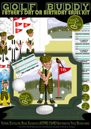 Golf Father's Day or Birthday Easel Card Kit