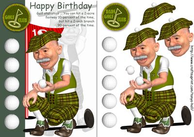 Golf Birthday Greeting Card Step by Step