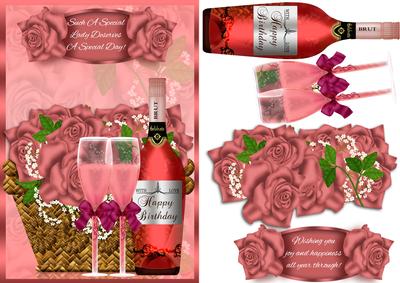 Rose Step by Step Card with Rose Wine
