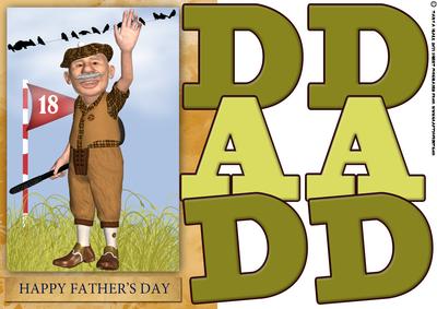 Golfing Father's Day Greeting Quick Card