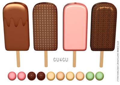 Ice Lollies and Candy Drops Clip Art Cu4cu