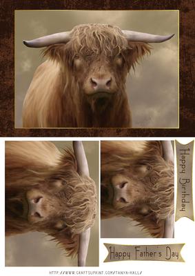 Highland Bull Oil Painted Quick Card