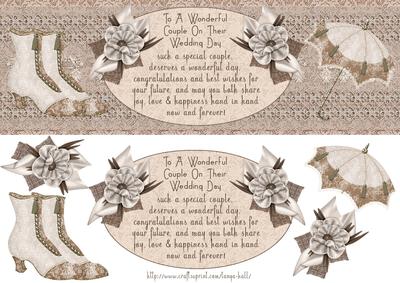 Cream and Lace Vintage Wedding Greeting Card