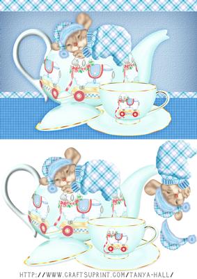 Little Mouse in a Teapot Night Before Christmas Quick Card