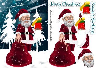 Christmas Santa Quick Card with Scenery