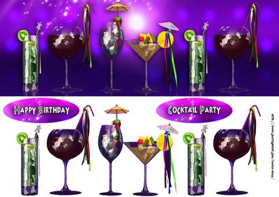 Cocktail Birthday Large Dl Card