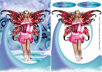 Ocean Blue Fantasy Fairy Quick Card Front