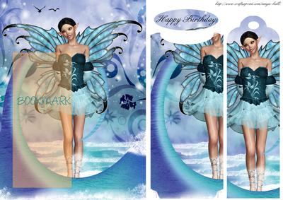 Fairy Birthday Bookmark Card 2 of a Set of 3