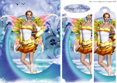 Fairy Birthday Bookmark Card 3 of a Set of 3