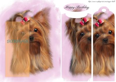 Yorkshire Terrier Birthday Bookmark Card
