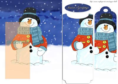 Christmas Snowman Bookmark Quick Card