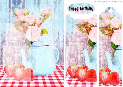 Modern Grunge Art Birthday Kitchen Style Bookmark Card