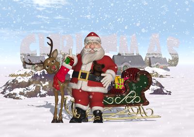 Santa Winter Scenery Topper